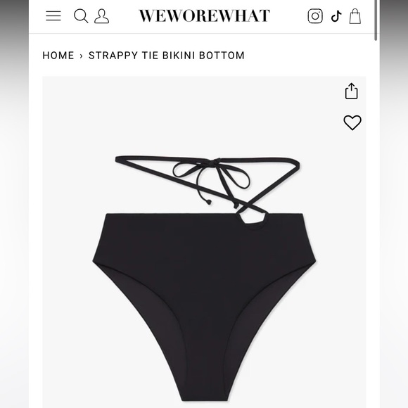 WeWoreWhat strappy tie bikini bottom black - Picture 2 of 2